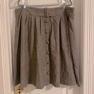 Adorable beige tweed a-line midi skirt, ModCloth 2x, satin lined, pockets!